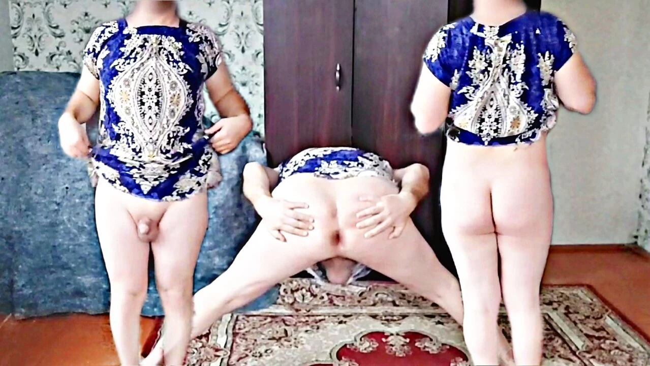 Hot Dress Big Ass Booty Ladyboy Crossdresser Sissy Solo Shemale Trans Model Big Butt Cute Legs Blonde Femboy Tranny